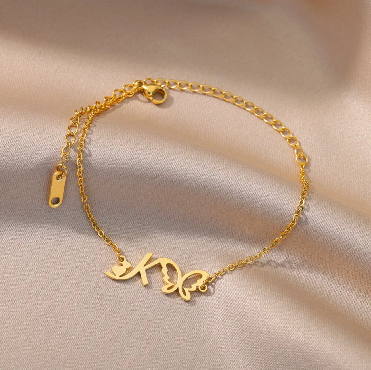 Butterfly Initial Anklet